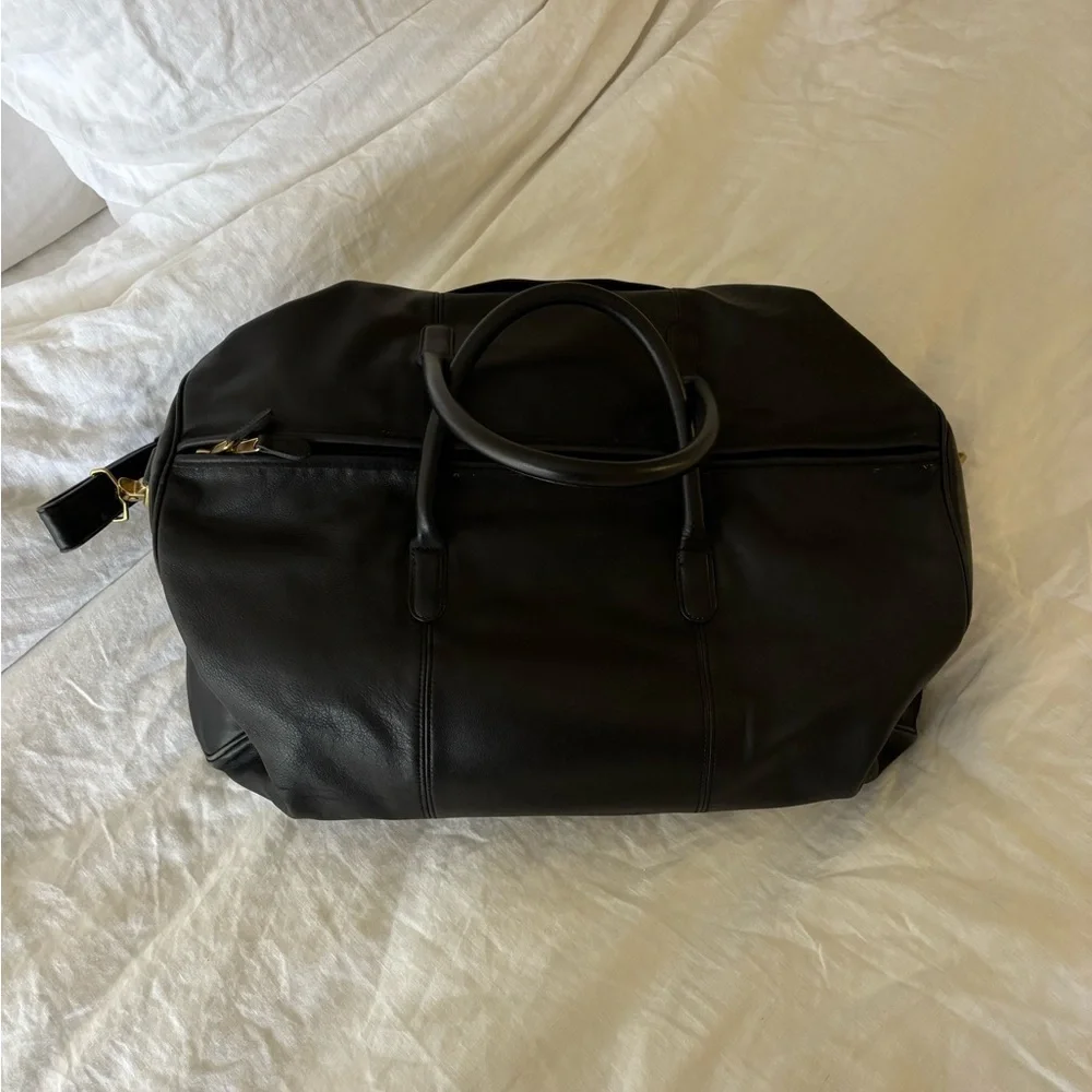 Coach Black Leather Weekender Bag